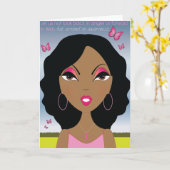 ピンクリボン – 認識度 カード (黄色い花)