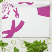 ピンクリボ気にンカスタマイズがん製品 キッチンタオル (折り畳み)