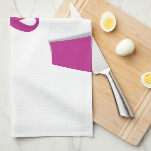 ピンクリボ気にンカスタマイズがん製品 キッチンタオル (四つ折り)