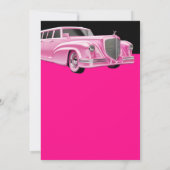 ピンクリムジンドールパーティー誕生日 招待状 (裏面)