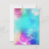 ピンクリモダンーフ水彩結婚式招待状 招待状 (裏面)