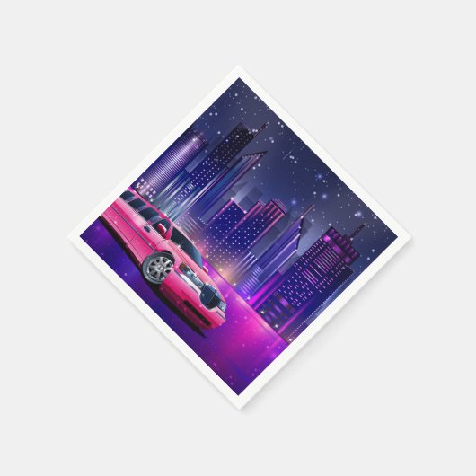 ピンクリモリムジンシティスウィート16バースデーパーティー スタンダードカクテルナプキン (角)