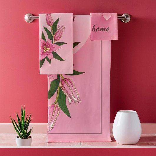 ピンクリリースウィートハート バスタオルセット