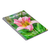 ピンクリリーフラワーアート祈りの言葉ジャーナル ノートブック (右側)