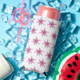 ピンクリリーフラワーフローラガーデンパーティー春リリー スリム缶クーラー