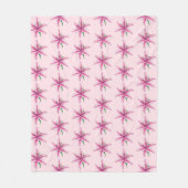 ピンクリリーフラワーフローラプリントガーデンリリー フリースブランケット (正面)