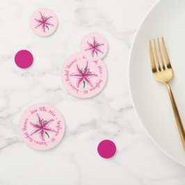 ピンクリリーフラワーブライダルベビーシャワーフローラガーデン コンフェッティ