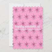 ピンクリリーフラワーブライダルベビーシャワーフローラガーデン 招待状 (裏面)