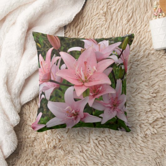 ピンクリリーフローラ美しいデスクの主催者 クッション (ブランケット)
