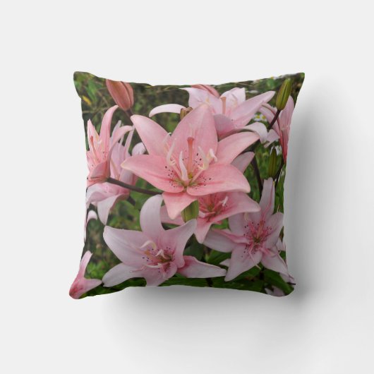 ピンクリリーフローラ美しいデスクの主催者 クッション (裏面)