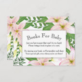 ピンクリリーフローラ赤ちゃんシャワーブックカード 招待状 (正面/裏面)