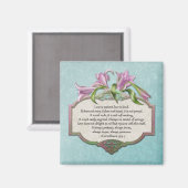 ピンクリリー愛は忍耐強く、愛は親切な磁石 マグネット (正面/裏面)