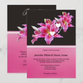 ピンクリリー結婚式招待状 招待状 (正面/裏面)