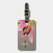 ピンクリリー荷物タグ ラゲッジタグ (正面縦)
