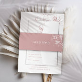 ピンクリリー輪郭結婚式招待状ベリーバンド 招待状ベリーバンド