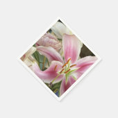 ピンクリリー&牡丹ナプキンス スタンダードカクテルナプキン (角)