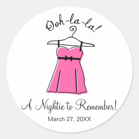 ピンクリンジェリーブライダルシャワーシール ラウンドシール (正面)