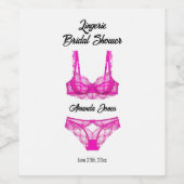 ピンクリンジェリーブライダルシャワー ワインラベル (シングルラベル)