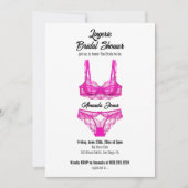 ピンクリンジェリーブライダルシャワー 招待状 (正面)