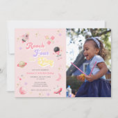 ピンクリーチフォーザスターズ4th誕生日招待状 招待状 (正面)