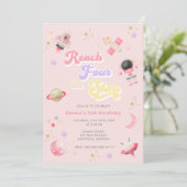 ピンクリーチフォーザスターズ4th誕生日招待状 招待状 (スタンド正面)