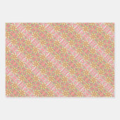 ピンクリーフプリント包装紙シート ラッピングペーパーシート (正面)