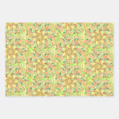 ピンクリーフプリント包装紙シート ラッピングペーパーシート (正面3)