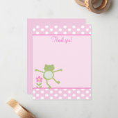 ピンクリープカエルガーリーフロギーフラットありがとうございま ノートカード (正面/裏面インサイチュ)