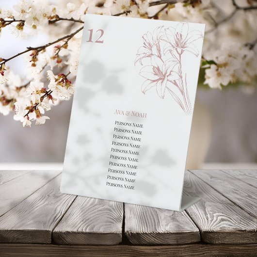 ピンクリー結婚リーの表番号 台座サイン