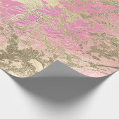 ピンクルクス金ゴールドマーブルパステルユニコーンアーバン抽象芸術 ラッピングペーパー (角)