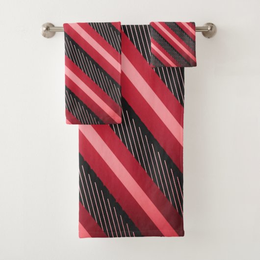 ピンクルビーストライププリント バスタオルセット (インサイチュ)