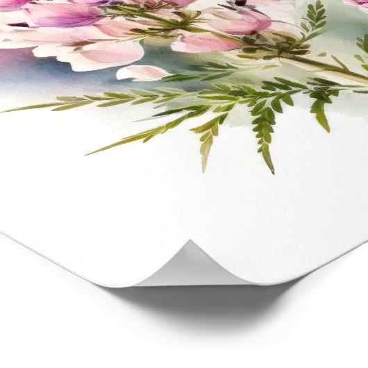 ピンクルピネフラワーアートプリントポスター ポスター (角)