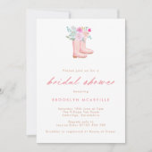 ピンクレインブーツ&フラワーズファームブライダルシャワー 招待状 (正面)