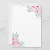 ピンクレインブーツ&フラワーズファームブライダルシャワー 招待状 (裏面)