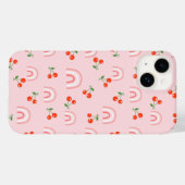 ピンクレインボーさくらんぼパターン Case-Mate iPhoneケース (裏面 (横))