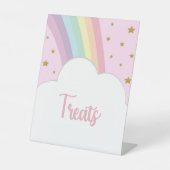 ピンクレインボーアンドスターズトリートメントパーティーテーブル 台座サイン (正面)