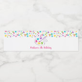 ピンクレインボーアートパーティー誕生日 ペットボトルラベル (シングルラベル)