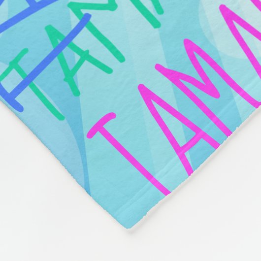 ピンクレインボーガールズカワイイパーソナライズされた名前をカスタムする フリースブランケット (角)