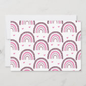 ピンクレインボーガールバースデーパーティー 招待状 (裏面)