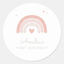 ピンクレインボーキュートウォーター色誕生日お気に入りバッグ ラウンドシール
