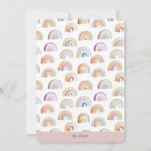 ピンクレインボースターズファースト誕生日パーティー 招待状 (裏面)