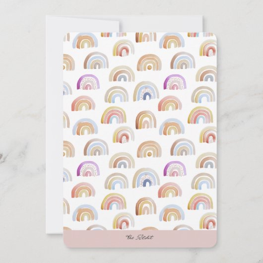 ピンクレインボースターズファースト誕生日パーティー 招待状 (裏面)