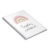 ピンクレインボーノートブック – 名前をカスタムする新学期 ノートブック (右側)