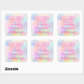 ピンクレインボーバースデーパーティーのお気に入り スクエアシール (シート)