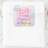 ピンクレインボーバースデーパーティーのお気に入り スクエアシール (バッグ)