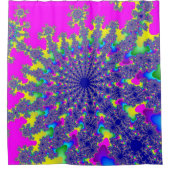 ピンクレインボーバースト シャワーカーテン (正面)