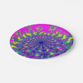 ピンクレインボーバースト ペーパープレート (アングル)