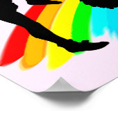 ピンクレインボーパーソナライズされたチアリーティングポスター ポスター (角)