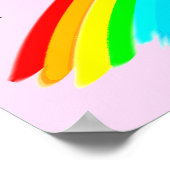 ピンクレインボーパーソナライズされた泳ぐ人ポスター ポスター (角)