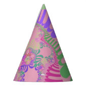 ピンクレインボーモダンパーティー帽子 パーティーハット (左)